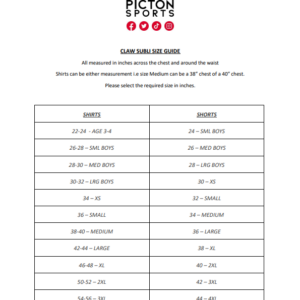 PLAYING SHIRT & SHORT - SIZE GUIDE - Image 1