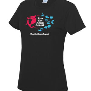 Tri Hard Harriers Run Eat Roam Ladies Cool Tee - Image 1